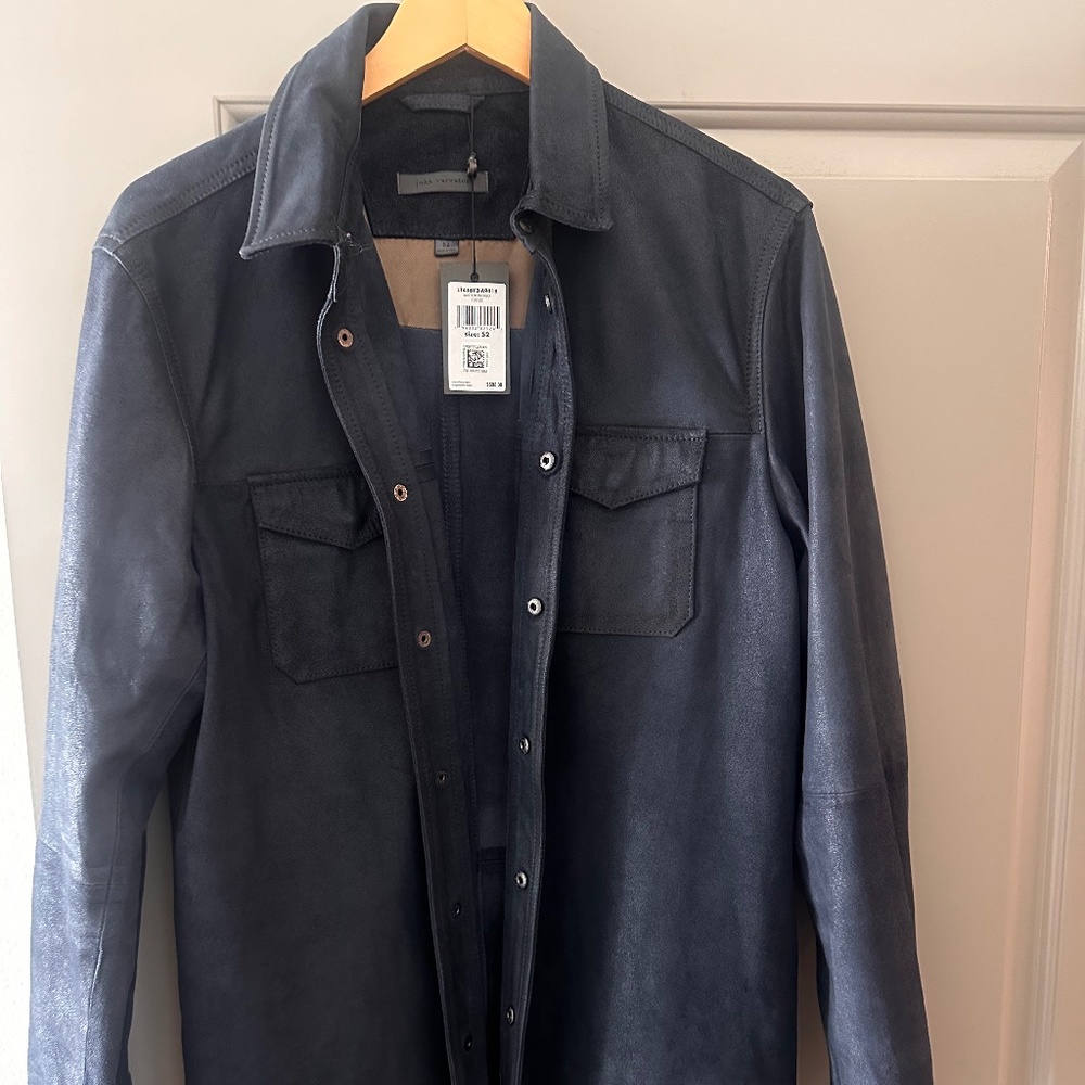 John Varvatos, indigo, suede coat